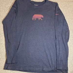 COLUMBIA Anytime long sleeve blue shirt, size large.